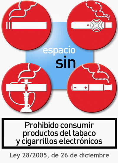 Prohibido consumir productos del tabaco y cigarrillos electr&oacute;nicos - espacio sin humo
