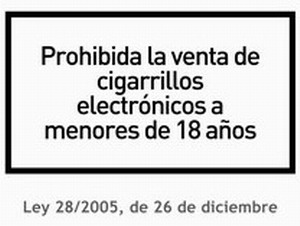 Prohibida la venta de cigarillos electr&oacute;nicos a menores de 18 a&ntilde;os