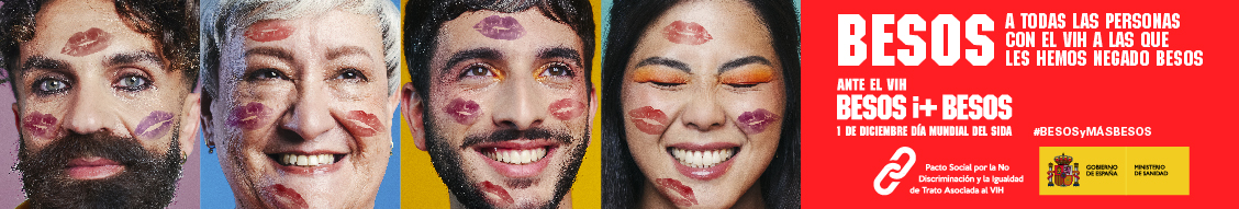 Banner ANTE EL VIH BESOS Y M&Aacute;S BESOS
