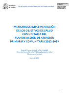 Imagen de la Memoria de salud comunitaria del Plan de Acci&oacute;n de Atenci&oacute;n Primaria y Comunitaria 2022-2023