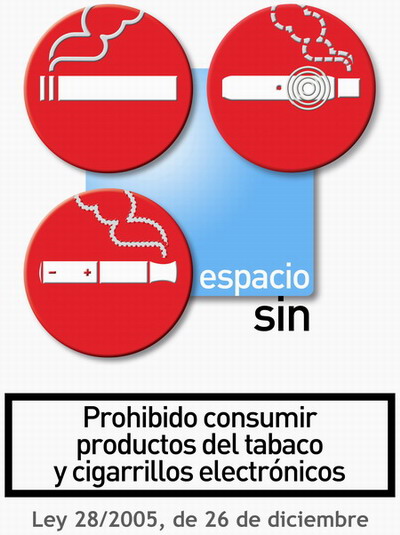 Prohibido consumir productos del tabaco y cigarrillos electr&oacute;nicos - espacio sin humo
