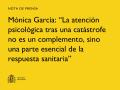 20/01/2026 - Mónica García: "La atención psicológica tras una catástrofe no es un complemento, sino una parte esencial de la respuesta sanitaria