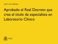 18/02/2025 - Aprobado el Real Decreto que crea el título de especialista en Laboratorio Clínico