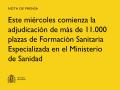 22/04/2025 - Este miércoles comienza la adjudicación de más de 11.000 plazas de Formación Sanitaria Especializada en el Ministerio de Sanidad