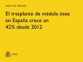01/05/2025 - El trasplante de médula ósea en España crece un 42% desde 2012