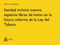 29/05/2025 - Sanidad incluirá nuevos espacios libres de humo en la futura reforma de la Ley del Tabaco