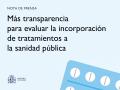 26/05/2026 - El Consejo de Ministros aprueba el primer marco estatal para evaluar tecnologías sanitarias en el Sistema Nacional de Salud