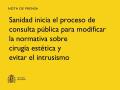 28/11/2024 - Sanidad inicia el proceso de consulta pública para modificar la normativa sobre cirugía estética y evitar el intrusismo