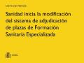 22/11/2024 - Sanidad inicia la modificación del sistema de adjudicación de plazas de Formación Sanitaria Especializada