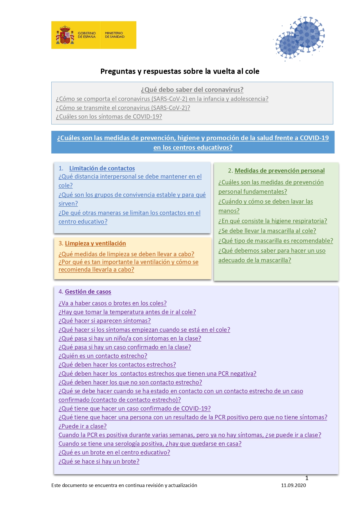 Preguntas y respuestas sobre la vuelta al cole