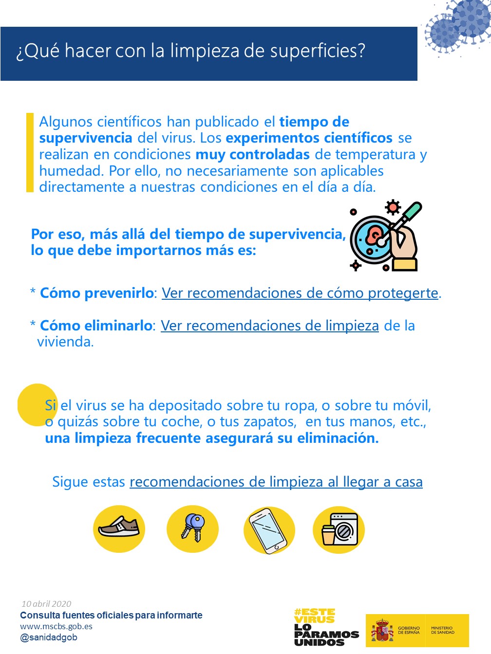 &iquest;Qu&eacute; hacer con la limpieza de superficies?