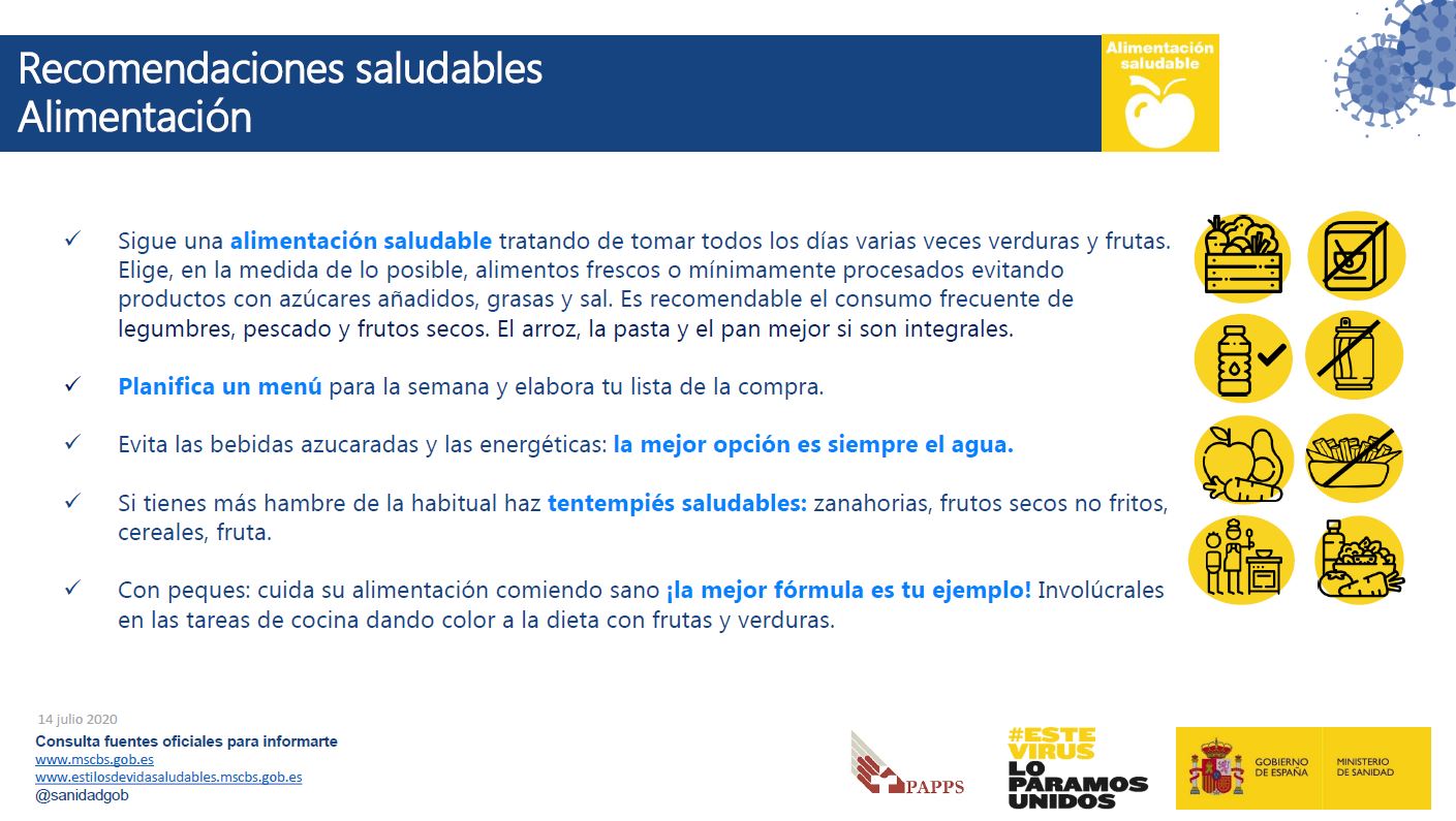 Recomendaciones alimentaci&oacute;n